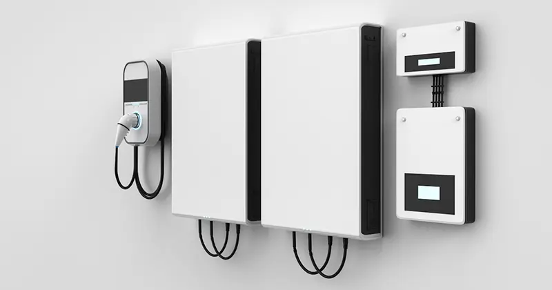 Professional thuisbatterij installation showing modern sustainable energy equipment for residential use
